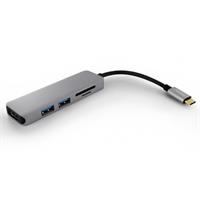 ADAPTADOR 5EM1 METRONIC 395059  (  USB-C - HDMI - 2 x USB-A 3.2 - Leitor de cartões SD / Micro ...  )