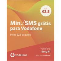 CARTÃO SIM VODAFONE VODAFONE EASY 91  (  Chamadas e SMS a 0 cênt. para Vodafone - Inclui 7,5 euros em...  )