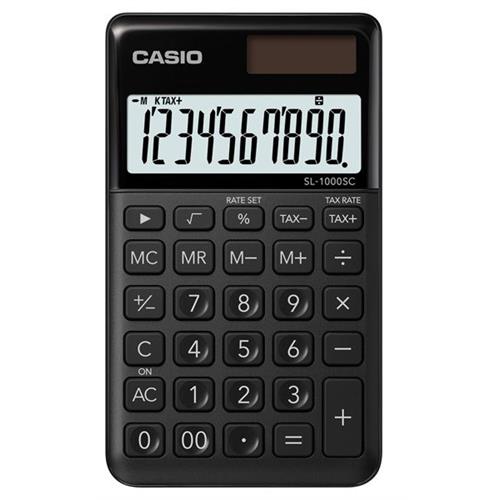 CALCULADORA CASIO BOLSO  -SL1000SCBK  (  Preto  - Visor de 10 dígitos - Cálculo de taxas - Tecla 00 -...  ) 