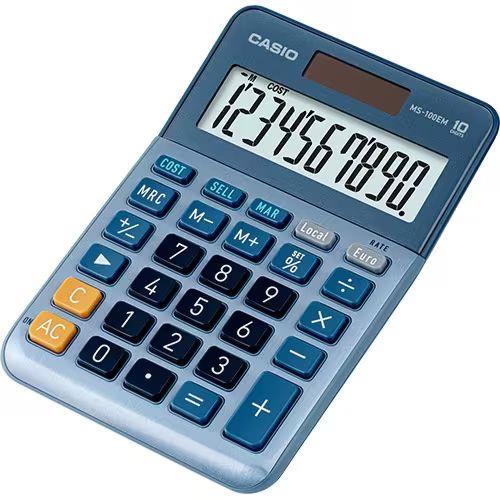 CALCULADORA CASIO SECRETARIA-MS100EM  (  Azul  - Ecrã extra grande - Sinais de comando de função - Se...  ) 