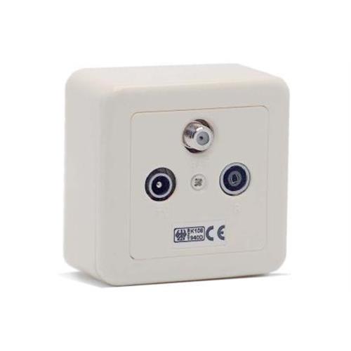 TOMADA METRONIC 437215  (  Branco  - Tomada para TV, rádio e satélite - Ficha RF macho ...  ) 
