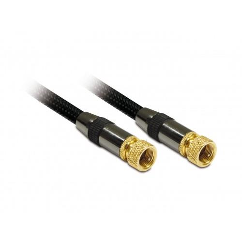CABO COAXIAL 5M METRONIC 419011  (  Macho / Macho  - Preto  - Cabo coaxial SAT Ficha F - Comprimento: 5 metros   ) 
