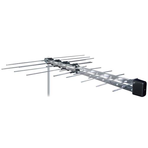 ANTENA EXTERIOR LOGARITMICA METRONIC 425017  (  Silver  - Para receber canais TDT VHF e UHF - Proteção contr...  ) 