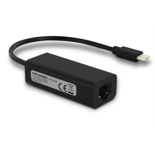 ADAPTADOR METRONIC 395290  (  USB-C macho / Ethernet RJ45 fêmea - USB 3.2 Gen 1  - Preto  ...  ) 