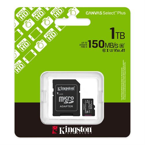 CARTÃO DE MEMÓRIA KINGSTON SDCS3/1TB  (  1 TB  - 150 MB (máx.) - Classe 10 - Otimizado para uso com dispositivos Android   ) 