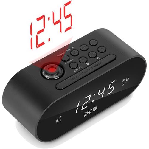 RADIO DESPERTADOR SPC FRODI MAX  (  Preto  - Ecrã LED - 2 alarmes - Função snooze e sleep - Projeção da hora ajustável  - Pilha   ) 