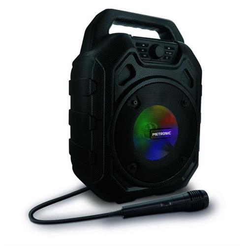 COLUNA PORTÁTIL METRONIC 477188  (  45 W - Bluetooth - USB/micro-SD MP3 - Aux-in - Entrada microfone  - Preto   ) 