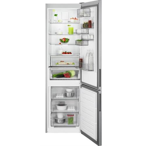 FRIGORÍFICO COMBINADO AEG RCB736D3MX  (  No Frost no congelador  - Portas em inox anti-dedadas / Cinzento  - 379 Litros  ) 