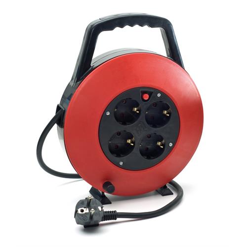 ENROLA CABOS GARZA 430013  (  Preto / vermelho  - 4 tomadas 2P + T Schuko - Cabo H05VV-F 3...  ) 