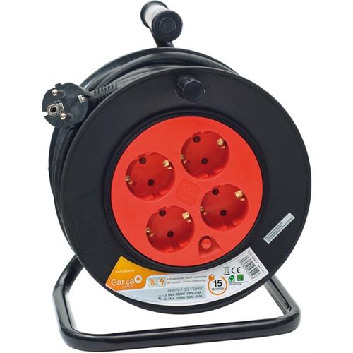 ENROLA CABOS GARZA 430014  (  Preto / vermelho  - 4 tomadas 2P + T Schuko - Cabo H05VV-F 3...  ) 