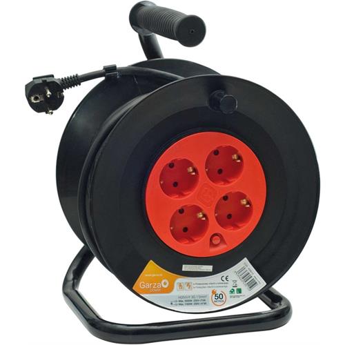 ENROLA CABOS GARZA 430021  (  Preto / vermelho  - 4 tomadas 2P + T Schuko - Cabo H05VV-F 3...  ) 