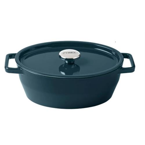 CAÇAROLA PYREX FERRO FUNDIDO OVAL SC2AC29  (  29 cm - 4 Litros - Verde   ) 