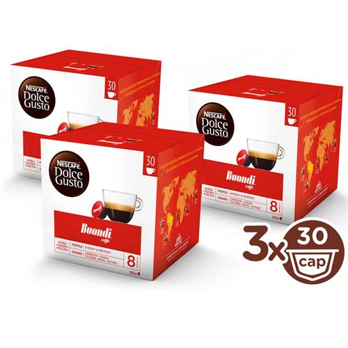 CÁPSULAS DE CAFÉ DOLCE GUST EXPRESSO BUONDI  (  90 Cápsulas  - Um blend rico e intenso de 3 continentes, sel...  ) 