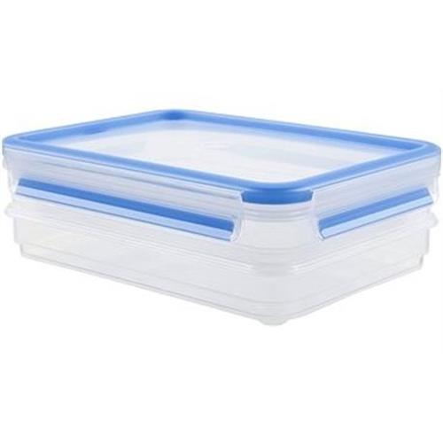 CAIXA HERMÉTICA TEFAL K3028812  (  2 x 0,6 Litros - Plástico / Azul  - Sistema de fecho Clip & ...  ) 