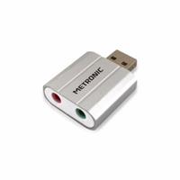 ADAPTADOR AUDIO METRONIC 460092  (  USB 2.0 - Entrada microfone: jack mono 3,5 mm - Saída auricu...  )