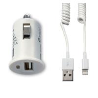 CABO TECHFUZZION -ACECHA0023WH  (  Branco  - Cabo USB - Carregador de isqueiro - Compatível com...  )