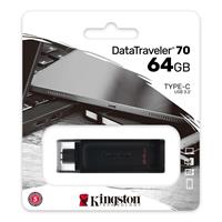 PEN USB KINGSTON DT70/64GB  (  64 GB  - Preto  - USB-C 3.2   )