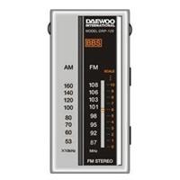 RÁDIO PORTÁTIL DAEWOO DRP129  (  Pilhas  - Silver  - Sintonizador analógico AM / FM - Ajuste Superbass - Fixação clip removível   )
