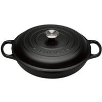 CAÇAROLA LE CREUSET FERRO FUNDIDO BAIXA 30CM NEGROMATE  (  30 cm - Ferro fundido esmaltado  - 3,5 Litros  )