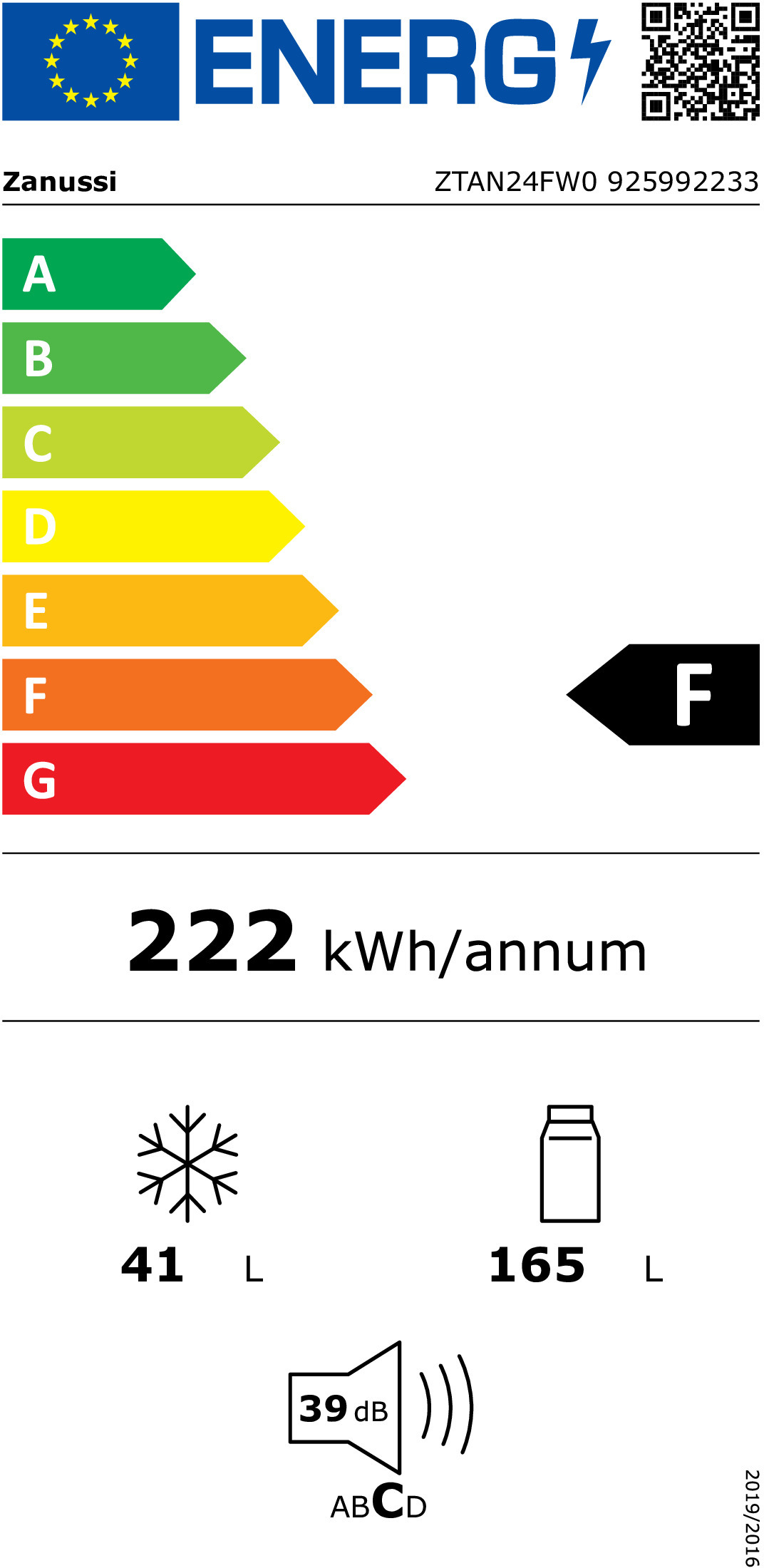 FRIGORIFICO ZANUSSI - ZTAN24FW0