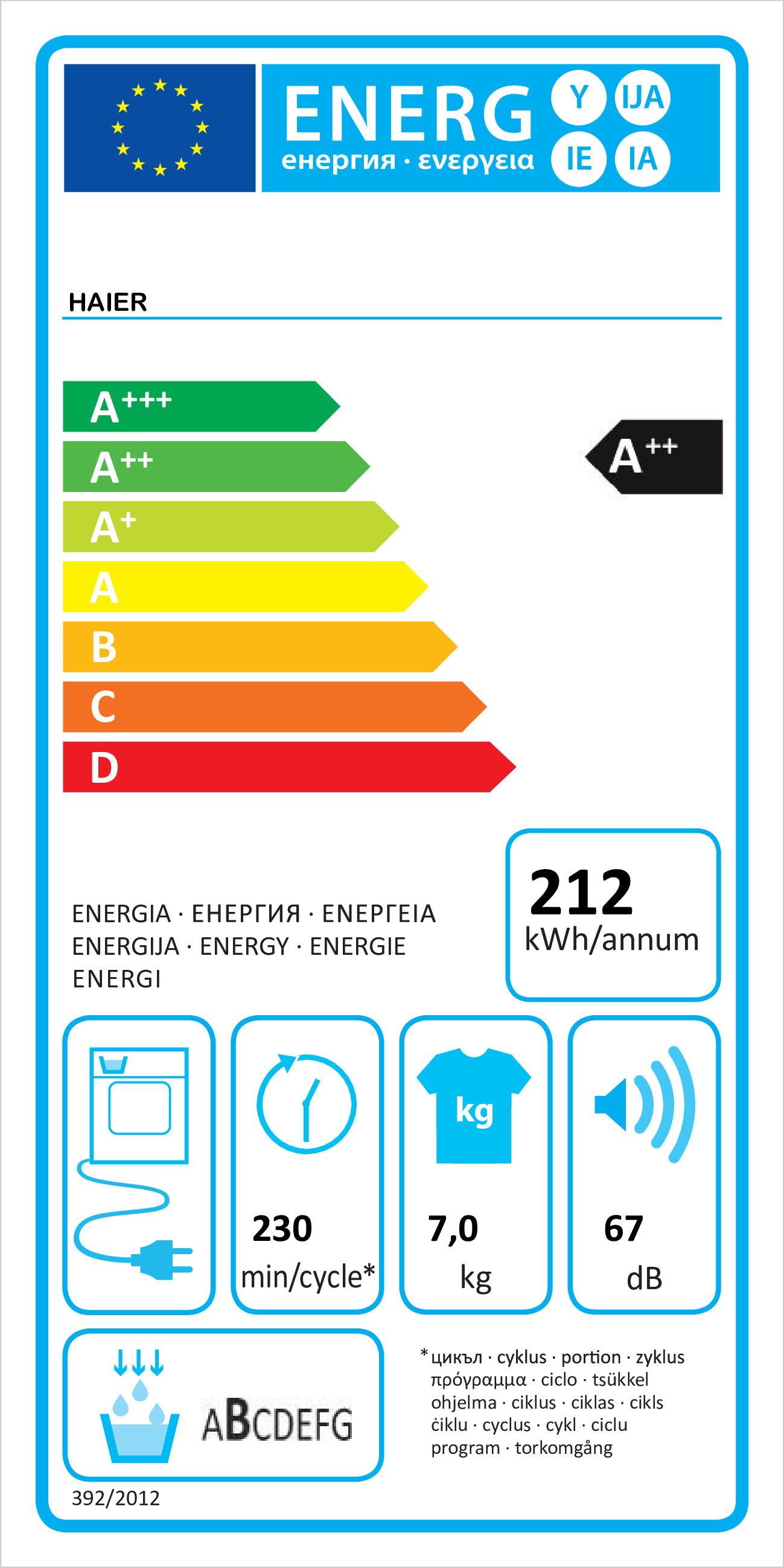 SECADOR DE ROUPA HAIER - HDBI H7A2TBEX-S